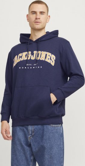 Jack & Jones CALEB Hoodie Navy Blazer - Sviitrid ja dressipluusid - Meeste suured kapuutsiga jakid suurustes 2XL – 14XL