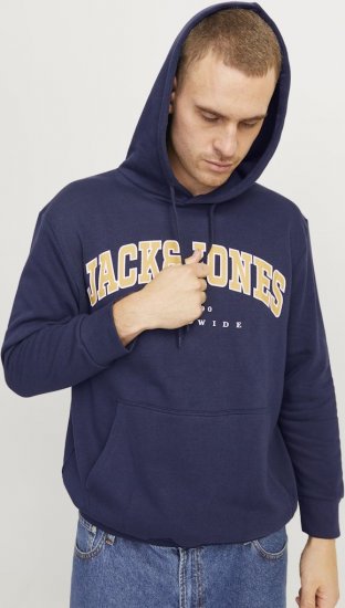 Jack & Jones CALEB Hoodie Navy Blazer - Sviitrid ja dressipluusid - Meeste suured kapuutsiga jakid suurustes 2XL – 14XL