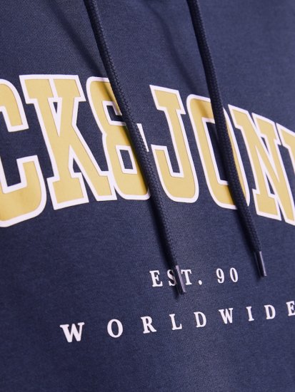 Jack & Jones CALEB Hoodie Navy Blazer - Sviitrid ja dressipluusid - Meeste suured kapuutsiga jakid suurustes 2XL – 14XL