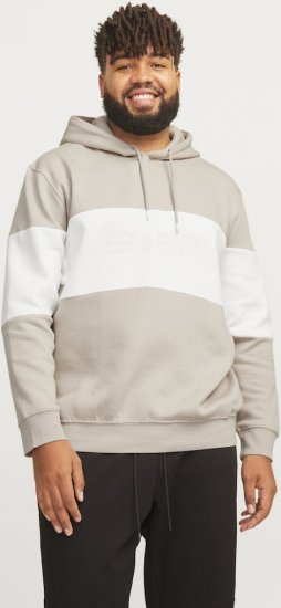 Jack & Jones LEGACY 2 Color Hoodie Beige - Sviitrid ja dressipluusid - Meeste suured kapuutsiga jakid suurustes 2XL – 14XL