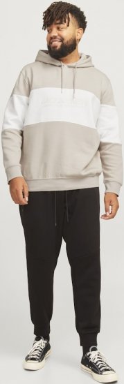 Jack & Jones LEGACY 2 Color Hoodie Beige - Sviitrid ja dressipluusid - Meeste suured kapuutsiga jakid suurustes 2XL – 14XL