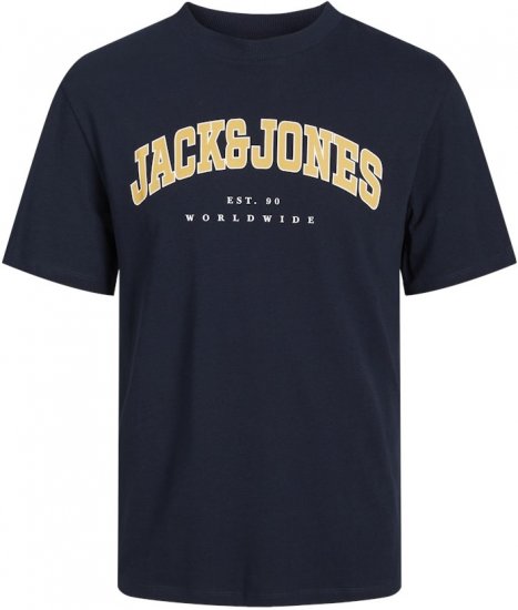 Jack & Jones CALEB VARSITY O-Neck T-Shirt Navy Blazer - T-särgid - Suured T-särgid 2XL – 14XL