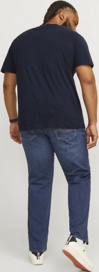 Jack & Jones CALEB VARSITY O-Neck T-Shirt Navy Blazer - T-särgid - Suured T-särgid 2XL – 14XL