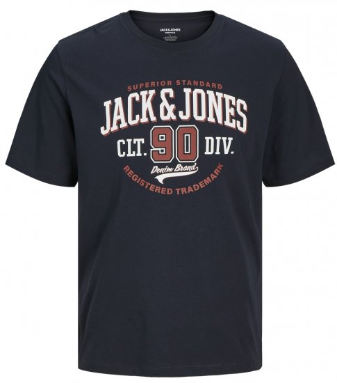 Jack & Jones LOGO O-Neck T-Shirt Dark Navy - T-särgid - Suured T-särgid 2XL – 14XL