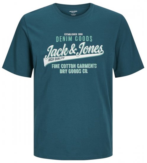 Jack & Jones JJELOGO O-Neck T-Shirt Deep Teal - T-särgid - Suured T-särgid 2XL – 14XL