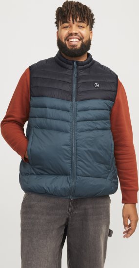 Jack & Jones SPRINT Black Blocking BODYWARMER With Collar Dark Turquoise - Jakid ja joped - Joped, suured suurused: 2XL – 12XL
