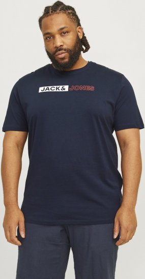 Jack & Jones CORP Logo Play 5 T-Shirt Navy Blazer - T-särgid - Suured T-särgid 2XL – 14XL