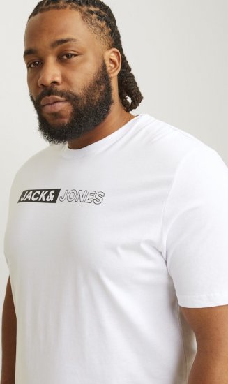 Jack & Jones CORP Logo Play 5 T-Shirt White - T-särgid - Suured T-särgid 2XL – 14XL