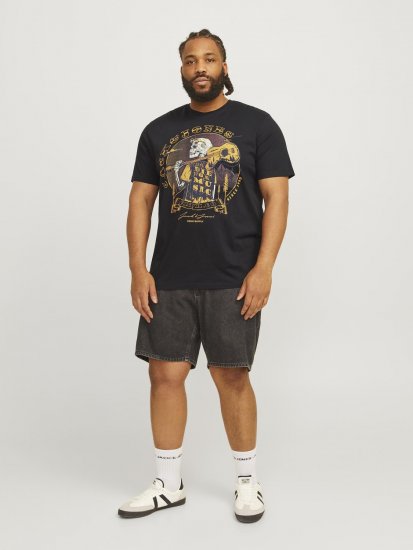 Jack & Jones JJSKULL ROCK T-Shirt Black - T-särgid - Suured T-särgid 2XL – 14XL