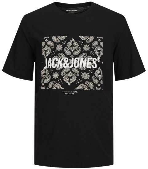 Jack & Jones JJPAISLEY T-Shirt Black - T-särgid - Suured T-särgid 2XL – 14XL