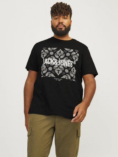 Jack & Jones JJPAISLEY T-Shirt Black - T-särgid - Suured T-särgid 2XL – 14XL
