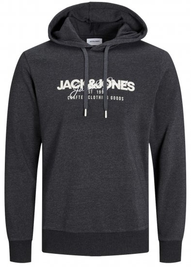 Jack & Jones JJALVIS Hoodie Black - Sviitrid ja dressipluusid - Meeste suured kapuutsiga jakid suurustes 2XL – 14XL