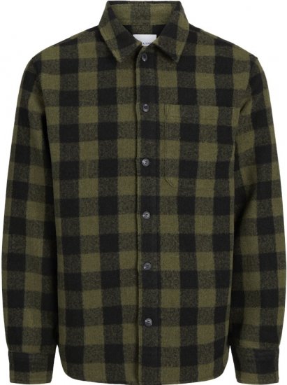 Jack & Jones ZAC Brushed Long Sleeve Overshirt Green - Särgid - Meeste suured särgid 2XL – 8XL