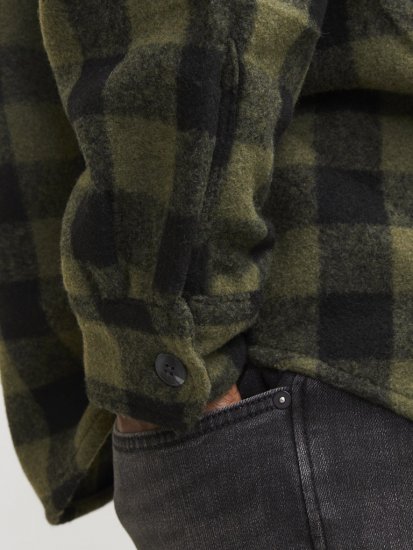 Jack & Jones ZAC Brushed Long Sleeve Overshirt Green - Särgid - Meeste suured särgid 2XL – 8XL