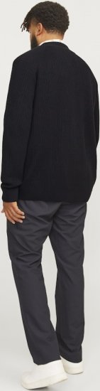 Jack & Jones PANNEL Turtleneck Knitted Sweater with Zipper Black - Sviitrid ja dressipluusid - Meeste suured kapuutsiga jakid suurustes 2XL – 14XL