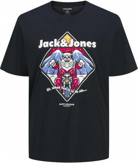 Jack & Jones XMAS Christmas Skull T-Shirt Navy - T-särgid - Suured T-särgid 2XL – 14XL