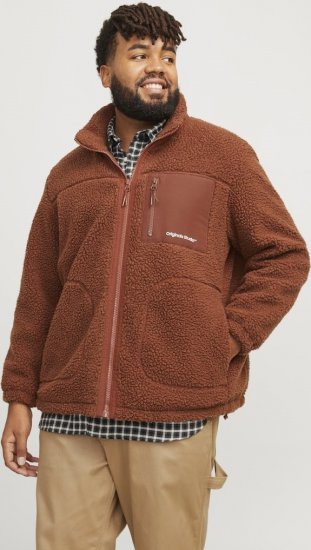 Jack & Jones ESTERBRO High Collar Teddy Jacket Brandy Brown - Jakid ja joped - Joped, suured suurused: 2XL – 12XL