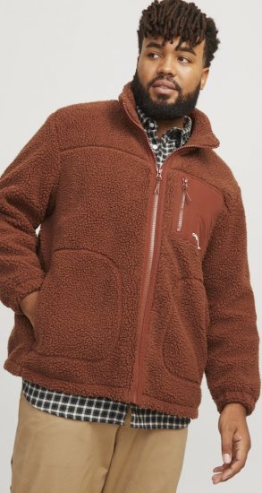 Jack & Jones ESTERBRO High Collar Teddy Jacket Brandy Brown - Jakid ja joped - Joped, suured suurused: 2XL – 12XL