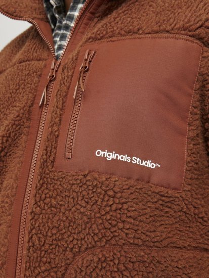 Jack & Jones ESTERBRO High Collar Teddy Jacket Brandy Brown - Jakid ja joped - Joped, suured suurused: 2XL – 12XL