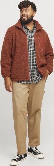Jack & Jones ESTERBRO High Collar Teddy Jacket Brandy Brown - Jakid ja joped - Joped, suured suurused: 2XL – 12XL