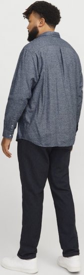 Jack & Jones NORRIS Flannel Long Sleeve Shirt Navy Blazer - Särgid - Meeste suured särgid 2XL – 8XL