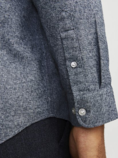 Jack & Jones NORRIS Flannel Long Sleeve Shirt Navy Blazer - Särgid - Meeste suured särgid 2XL – 8XL