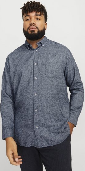 Jack & Jones NORRIS Flannel Long Sleeve Shirt Navy Blazer - Särgid - Meeste suured särgid 2XL – 8XL