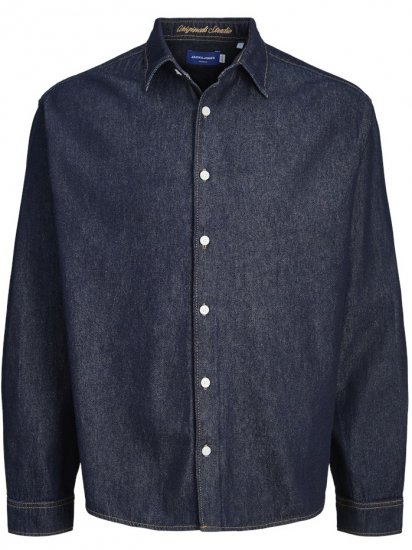 Jack & Jones Norrebro Denim Long Sleeve Shirt Dark Blue Denim - Särgid - Meeste suured särgid 2XL – 8XL