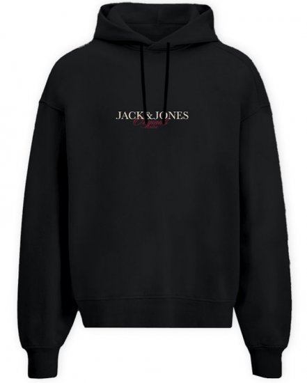 Jack & Jones Billyburg Sweatshirt Black - Sviitrid ja dressipluusid - Meeste suured kapuutsiga jakid suurustes 2XL – 14XL