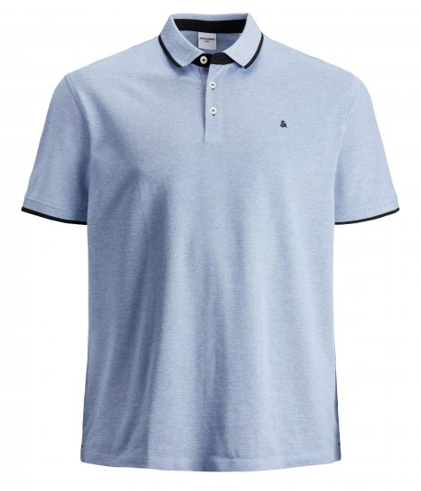 Jack & Jones PAULOS Short Sleeve Polo Light Blue/PS - Polosärgid - Meeste suured polosärgid 2XL – 8XL