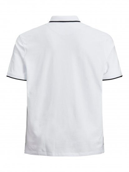 Jack & Jones PAULOS Short Sleeve Polo White/PS - Polosärgid - Meeste suured polosärgid 2XL – 8XL