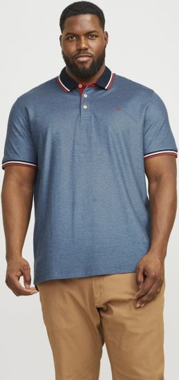 Jack & Jones PAULOS Short Sleeve Polo Denim Blue/PS - Polosärgid - Meeste suured polosärgid 2XL – 8XL