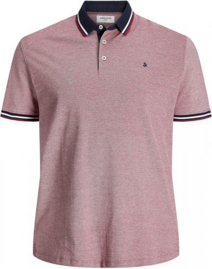 Jack & Jones PAULOS Short Sleeve Polo Rio Red/PS - Polosärgid - Meeste suured polosärgid 2XL – 8XL