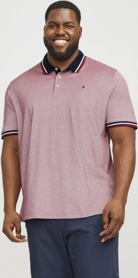 Jack & Jones PAULOS Short Sleeve Polo Rio Red/PS - Polosärgid - Meeste suured polosärgid 2XL – 8XL