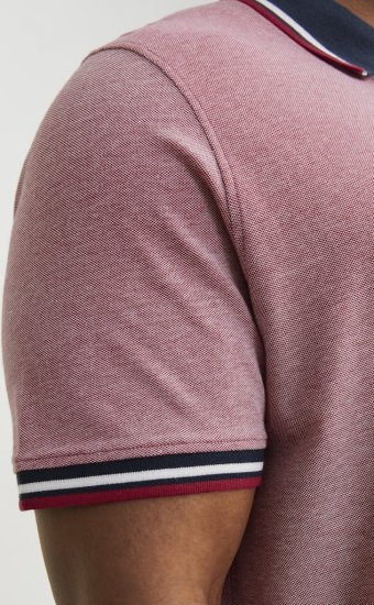 Jack & Jones PAULOS Short Sleeve Polo Rio Red/PS - Polosärgid - Meeste suured polosärgid 2XL – 8XL