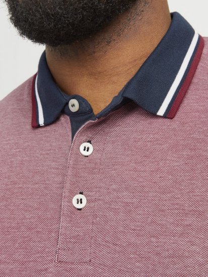 Jack & Jones PAULOS Short Sleeve Polo Rio Red/PS - Polosärgid - Meeste suured polosärgid 2XL – 8XL