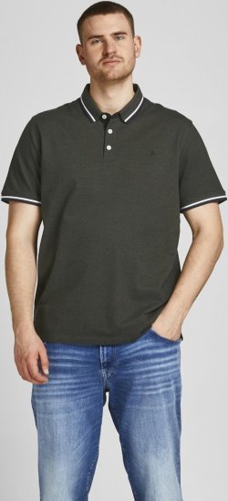 Jack & Jones PAULOS Short Sleeve Polo Green/PLAY 1 - Polosärgid - Meeste suured polosärgid 2XL – 8XL