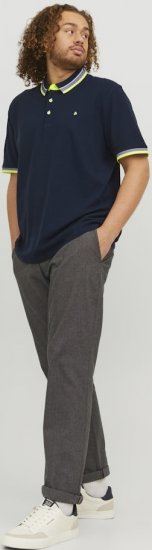 Jack & Jones PAULOS Short Sleeve Polo Dark Navy/NEON - Polosärgid - Meeste suured polosärgid 2XL – 8XL