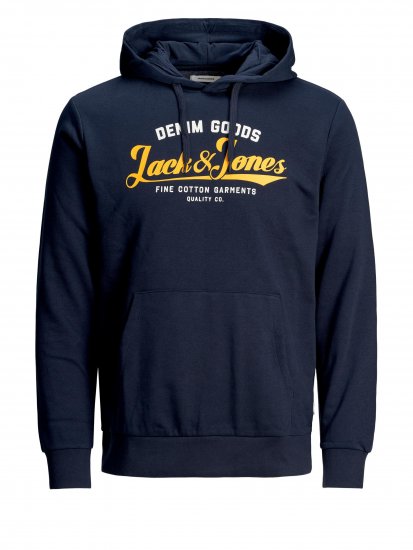 Jack & Jones Elogo Sweat Hood Navy Blazer - Sviitrid ja dressipluusid - Meeste suured kapuutsiga jakid suurustes 2XL – 14XL