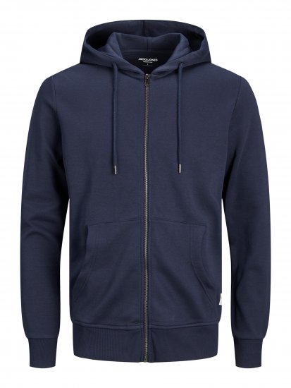 Jack & Jones Basic Sweat Zip Hood Navy Blazer - Sviitrid ja dressipluusid - Meeste suured kapuutsiga jakid suurustes 2XL – 14XL