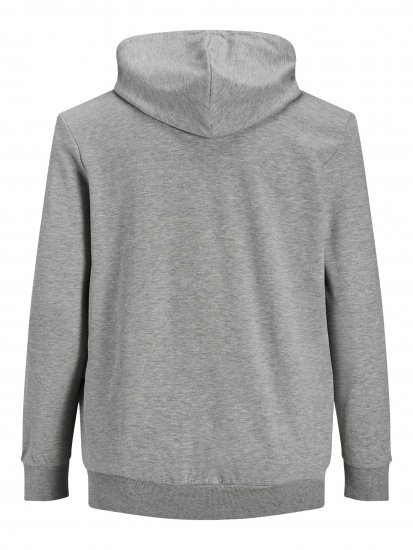 Jack & Jones Basic Sweat Zip Hood Light Grey Melange - Sviitrid ja dressipluusid - Meeste suured kapuutsiga jakid suurustes 2XL – 14XL