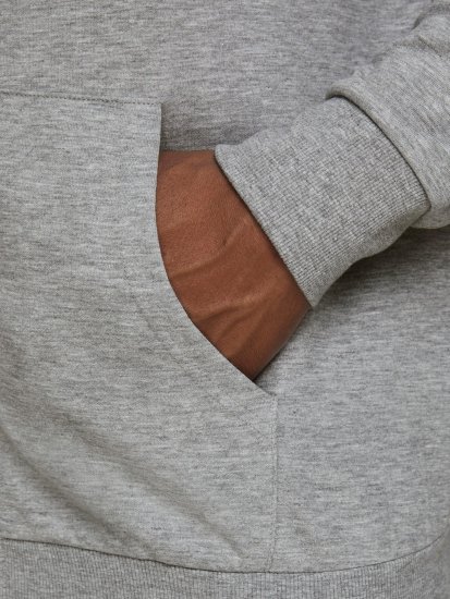 Jack & Jones Basic Sweat Zip Hood Light Grey Melange - Sviitrid ja dressipluusid - Meeste suured kapuutsiga jakid suurustes 2XL – 14XL