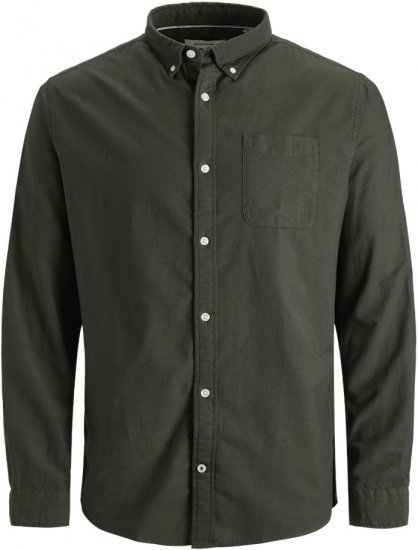 Jack & Jones OXFORD LS Shirt Green - Särgid - Meeste suured särgid 2XL – 8XL