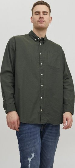 Jack & Jones OXFORD LS Shirt Green - Särgid - Meeste suured särgid 2XL – 8XL