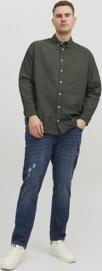 Jack & Jones OXFORD LS Shirt Green - Särgid - Meeste suured särgid 2XL – 8XL