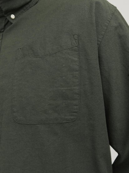 Jack & Jones OXFORD LS Shirt Green - Särgid - Meeste suured särgid 2XL – 8XL