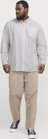 Jack & Jones OXFORD LS Shirt Striped White - Särgid - Meeste suured särgid 2XL – 8XL