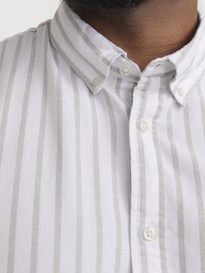 Jack & Jones OXFORD LS Shirt Striped White - Särgid - Meeste suured särgid 2XL – 8XL