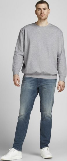 Jack & Jones Basic Sweatshirt Light Grey Melange - Sviitrid ja dressipluusid - Meeste suured kapuutsiga jakid suurustes 2XL – 14XL