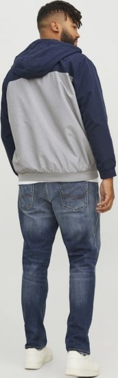 Jack & Jones RUSH White/Grey Blocking Bomber Jacket with Hood Navy Blazer - Jakid ja joped - Joped, suured suurused: 2XL – 12XL
